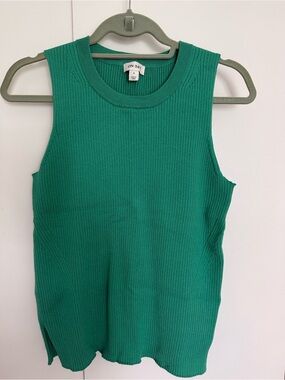 ON 34th Ribbed Knit Tank Top in Emerald Green